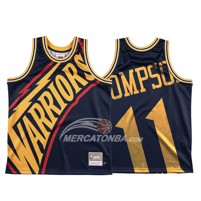 Maglia Golden State Warriors Klay Thompson Mitchell & Ness Big Face Blu